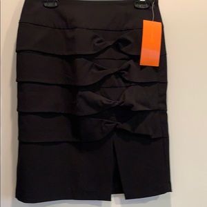 Sunny Leigh Black bandage skirt with bow detail